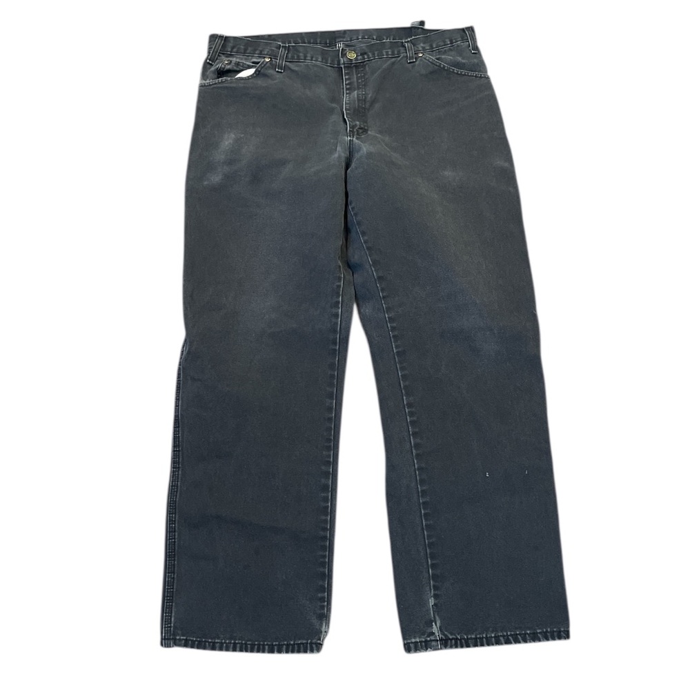 Dickies Men's Black Jeans Carpenter Faded Lightly Distressed Size 38x31